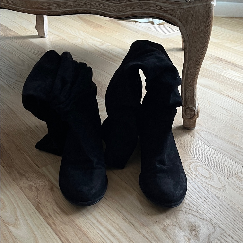 Black suede boots